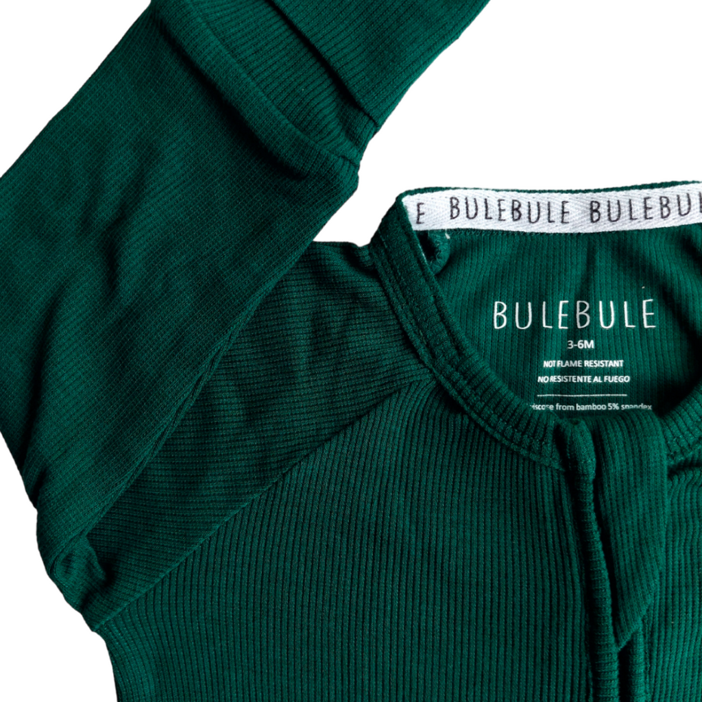 Ribbed Emerald Enterizo de bambú doble cierre