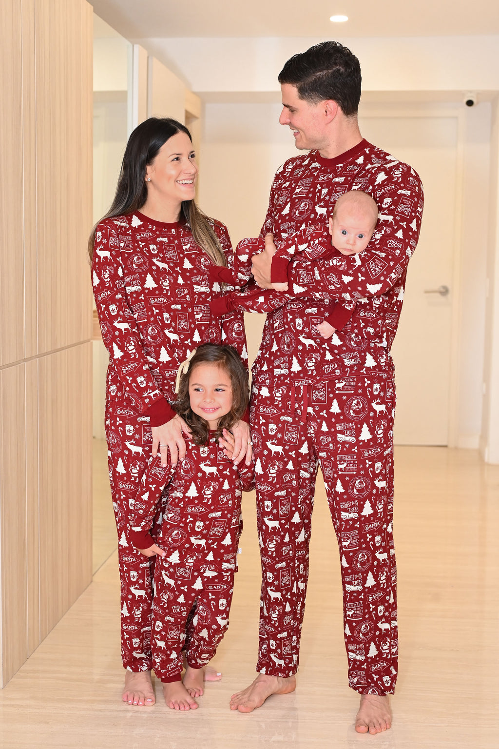 Santa stop here  pijama de dos piezas hecho de bambú