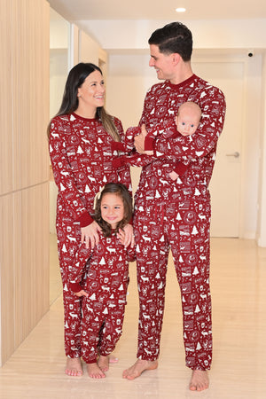 Santa stop here  pijama de dos piezas hecho de bambú
