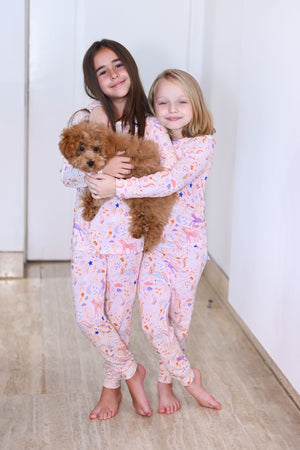 Unicornios pijama de dos piezas hecho de bambú