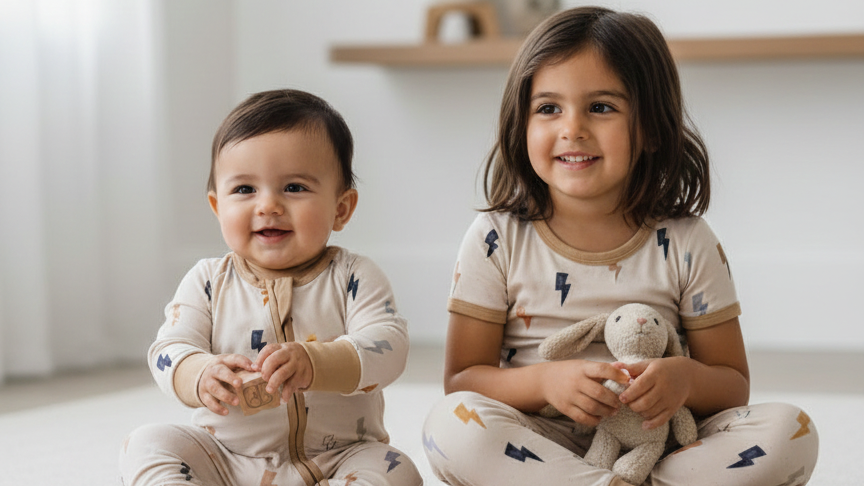 Rayitos pijama de dos piezas hecho de bambú