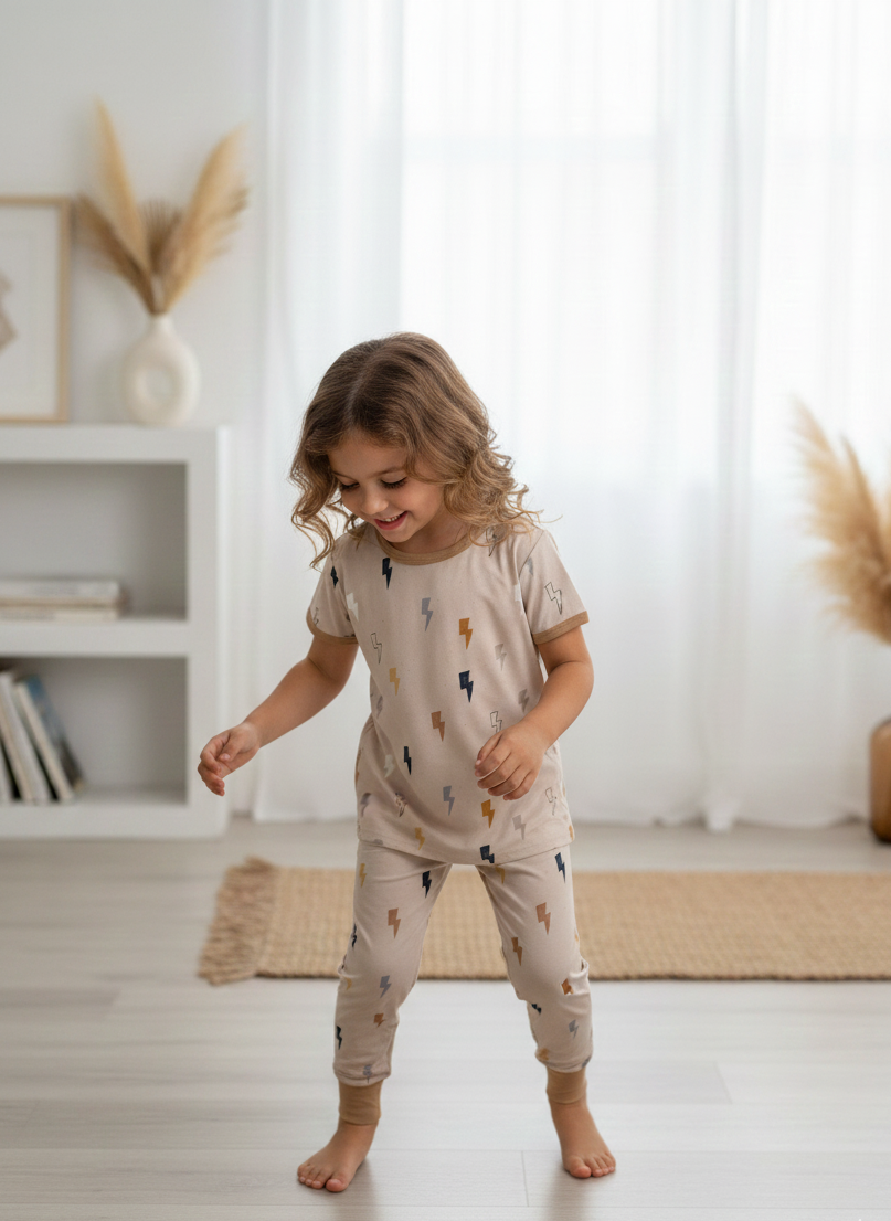 Rayitos pijama de dos piezas hecho de bambú