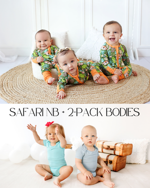 Promo Safari recién nacido + 2-pack bodies
