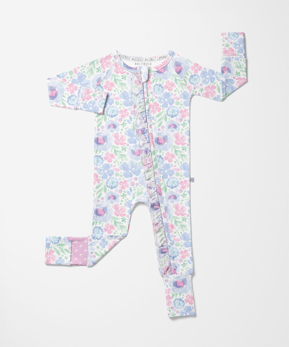 Pijama enterizo de bambú para bebé, doble cierre | Lila Blossom