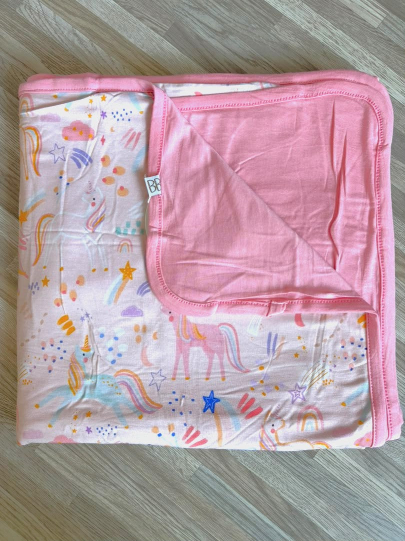 Manta Reversible Bambú | Unicornios