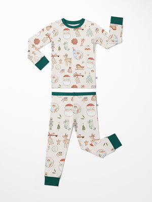Santa Magic Key  pijama de dos piezas hecho de bambú