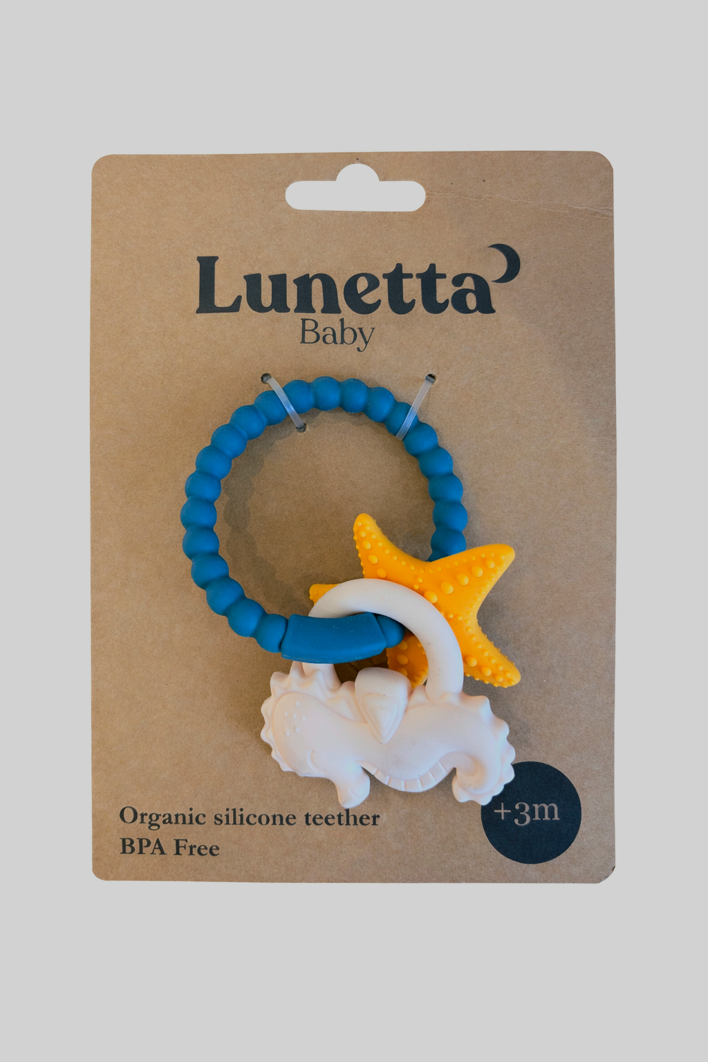 Mordedor de silicona bajo el mar Lunetta Caballito de mar + estrella de mar