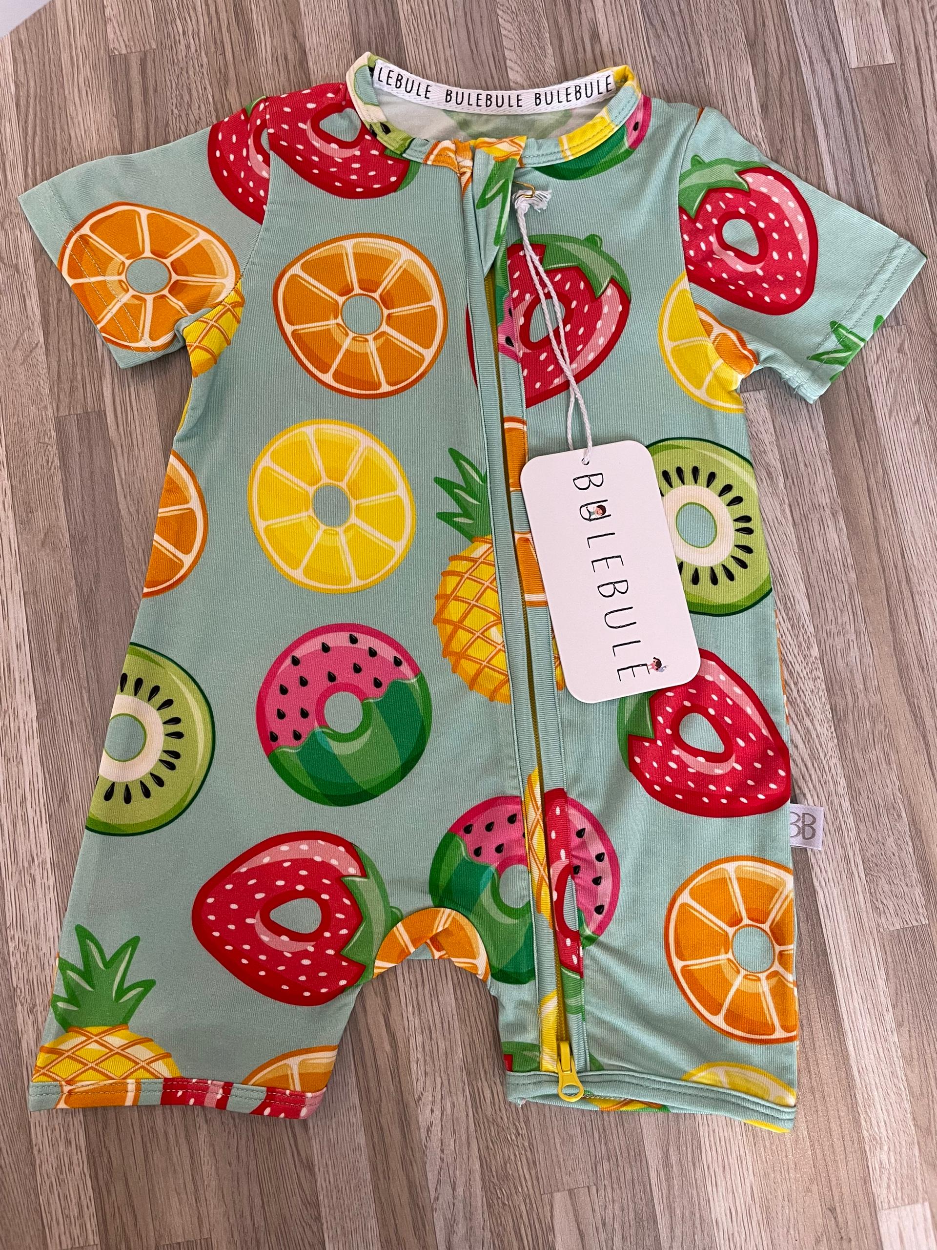 Tropical enterizo manga corta de bambú doble cierre